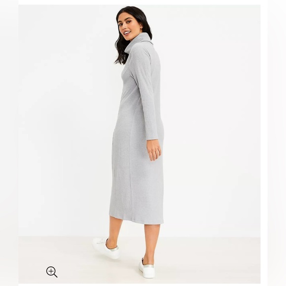 LOFT Lou & Grey Brushed Rib Knit Turtleneck Midi Dress Size M - Picture 1 of 10